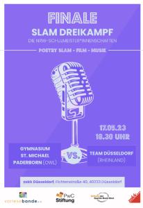 Finale des Poetry-Slam-Dreikampfes in Düsseldorf am 17.05.2023
